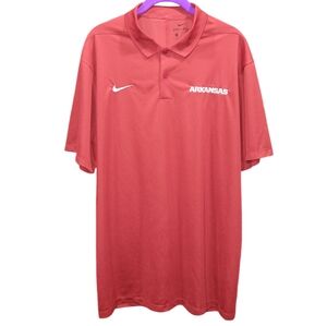 Arkansas Razorback Nike dri-fit polo short sleeve button-up Size L